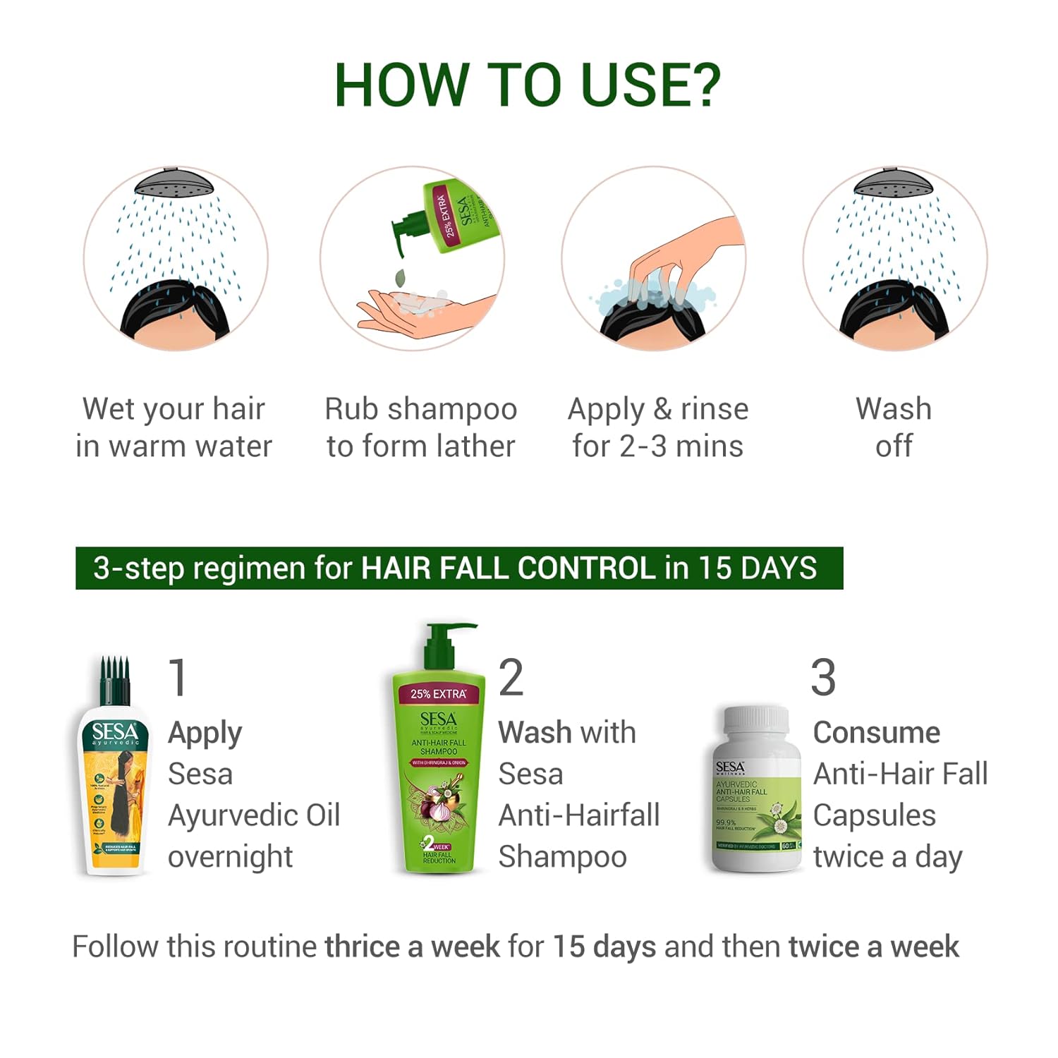 SESA Ayurvedic Anti Hairfall Shampoo  | 500 ml