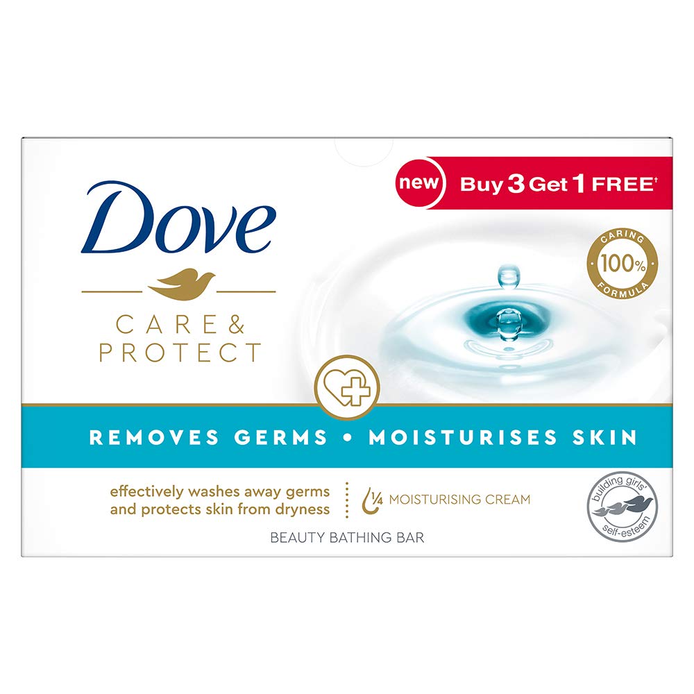 Dove Care & Protect Moisturising Cream Beauty Bathing Bar - 100 gm - Set of 4