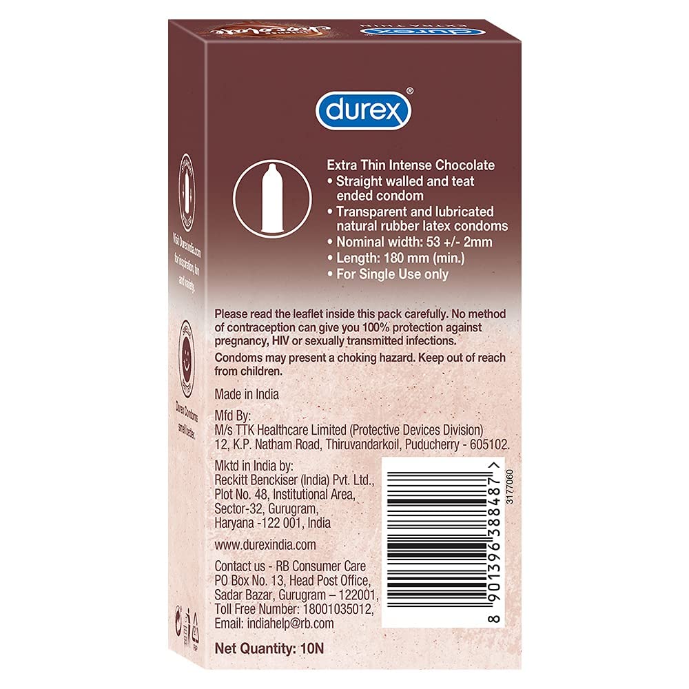 Durex condoms Count of 10, intense chocolate
