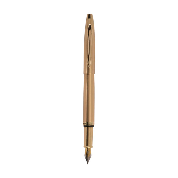 SWISSBRAND Opulent 2520 High-gloss gold lacquer Fountain Pen with gold trim