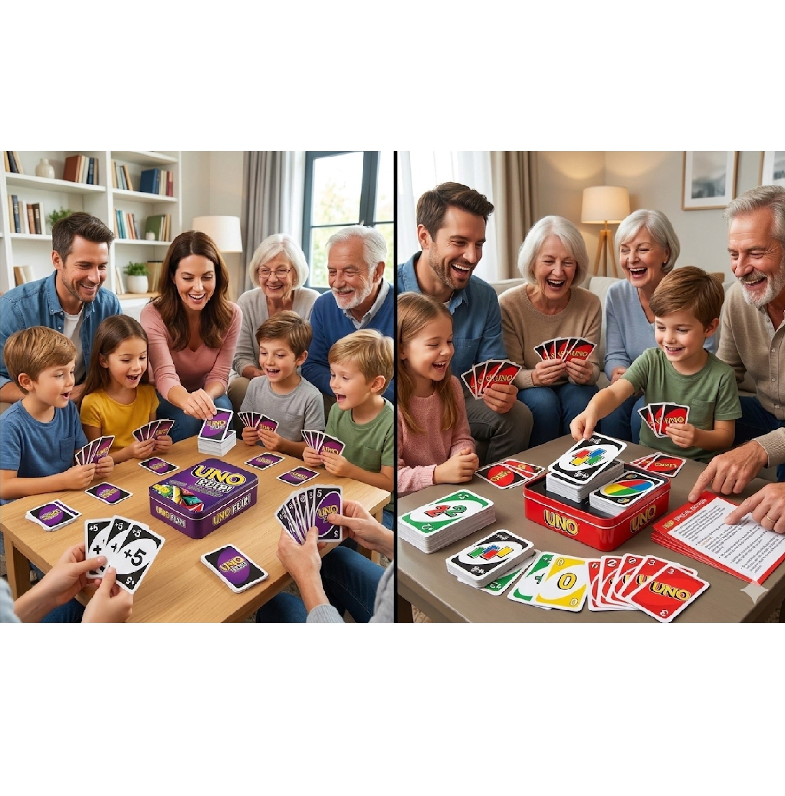 UNO No Mercy Tin & UNO Red Tin Card Game Combo | for Friends, Family and Travel
