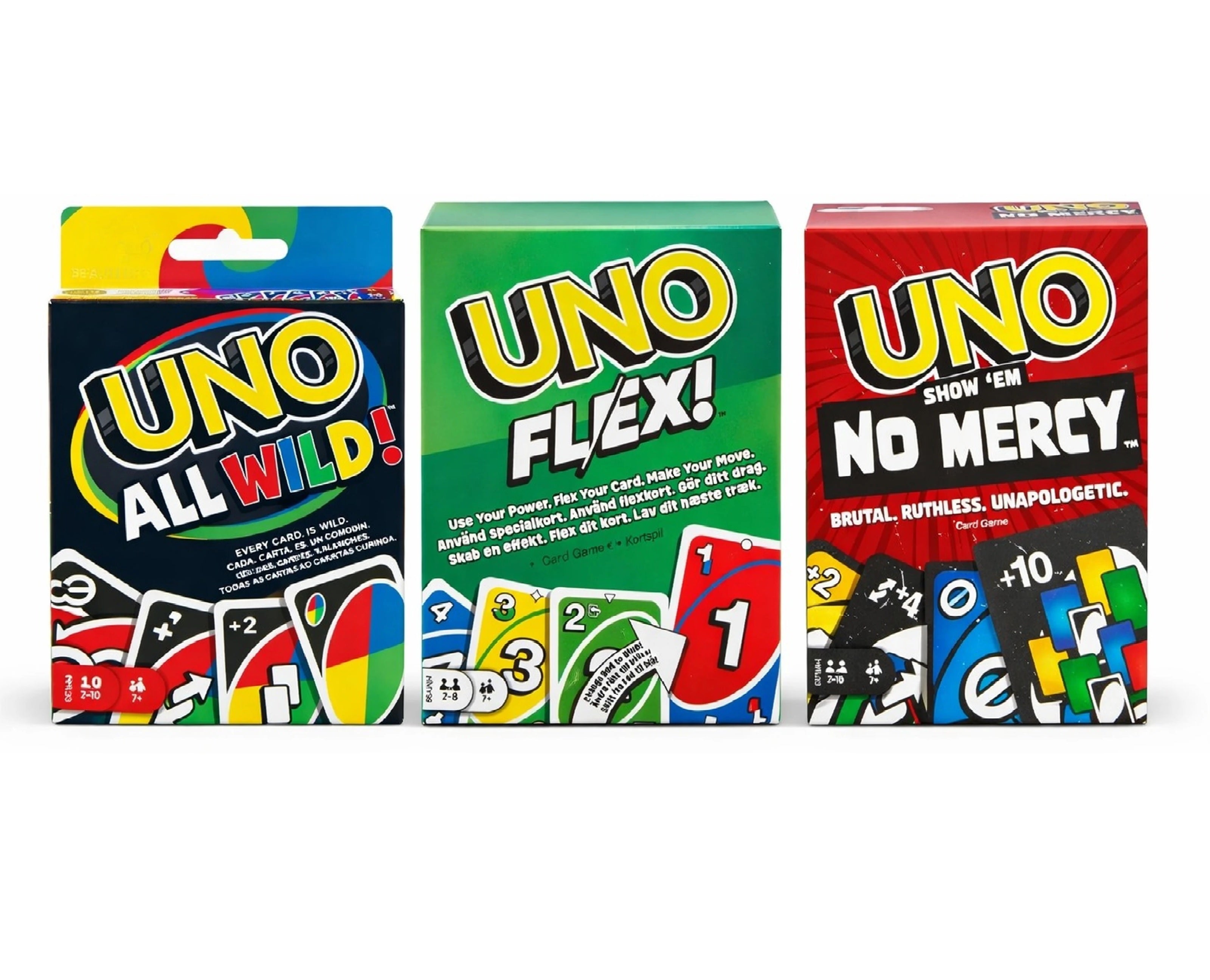 UNO All Wild & UNO Flex with UNO No Mercy Card Combo | Friends, Family & Travel