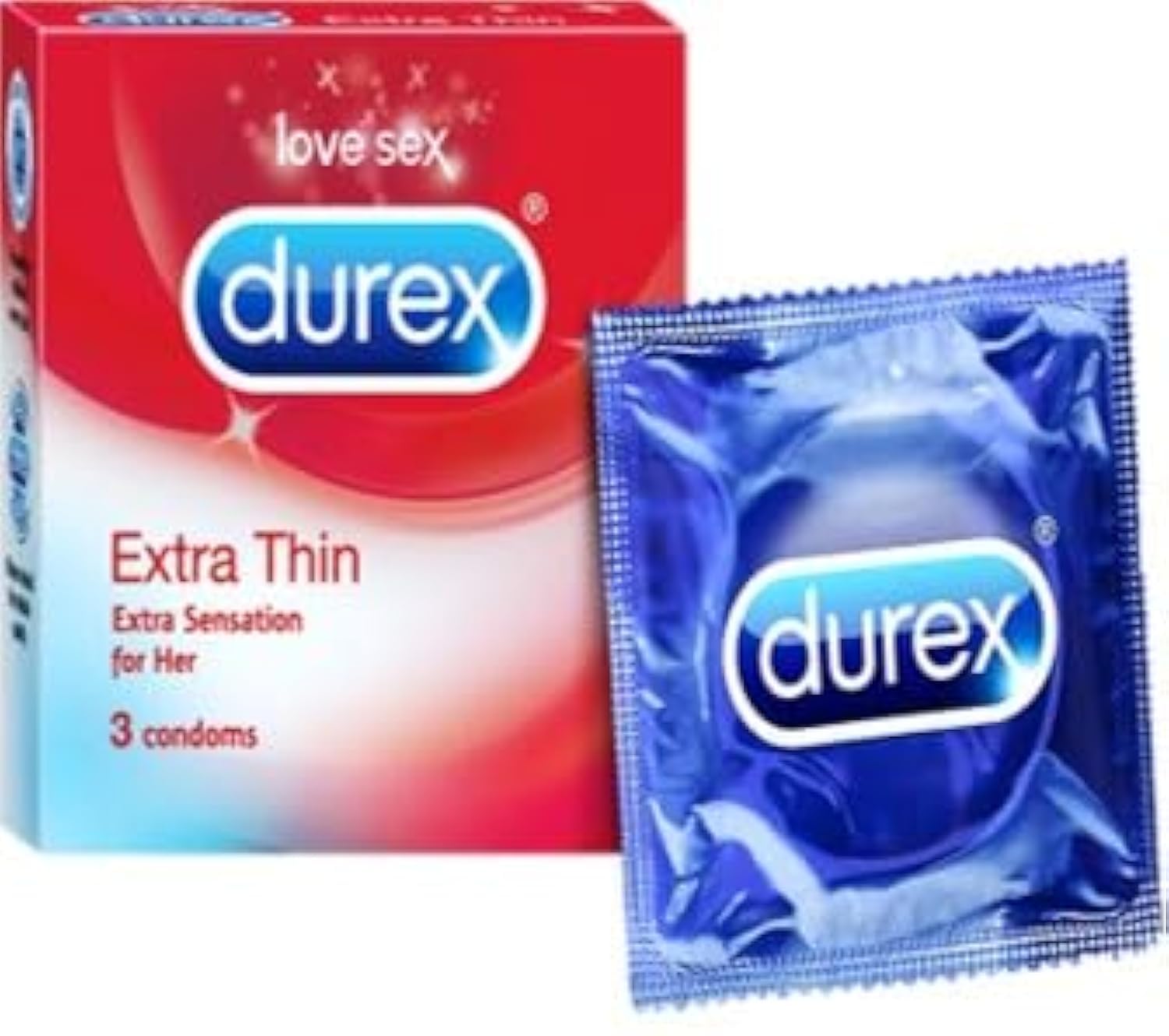 Durex Extra Thin Condoms for Men - 3 Count