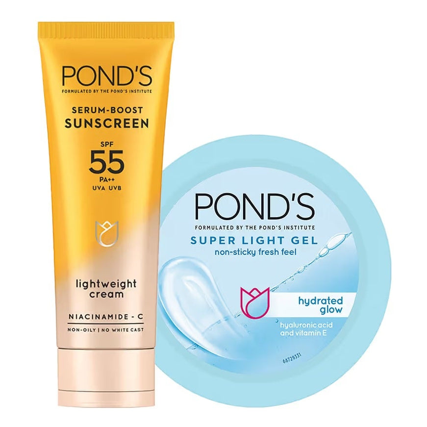 Ponds Super Light Gel Oil Free Moisturizer + Ponds Sunscreen Combo