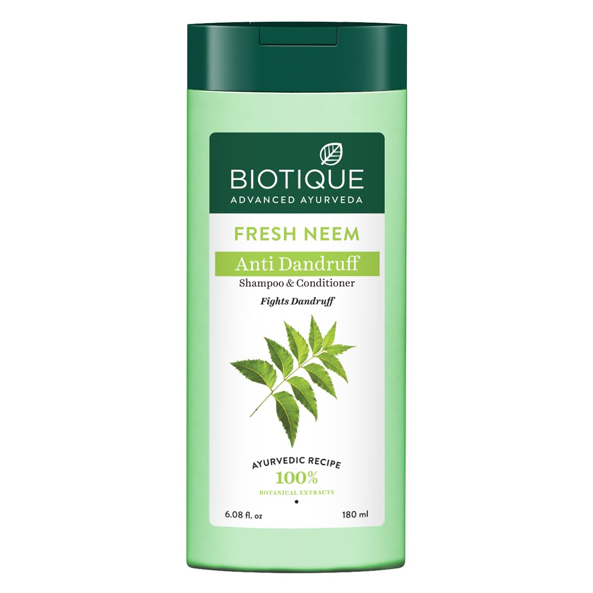 Biotique Fresh Neem Anti Dandruff Shampoo and Conditioner | Controls Dandruff | Suitable for All Skin Types | 180ml
