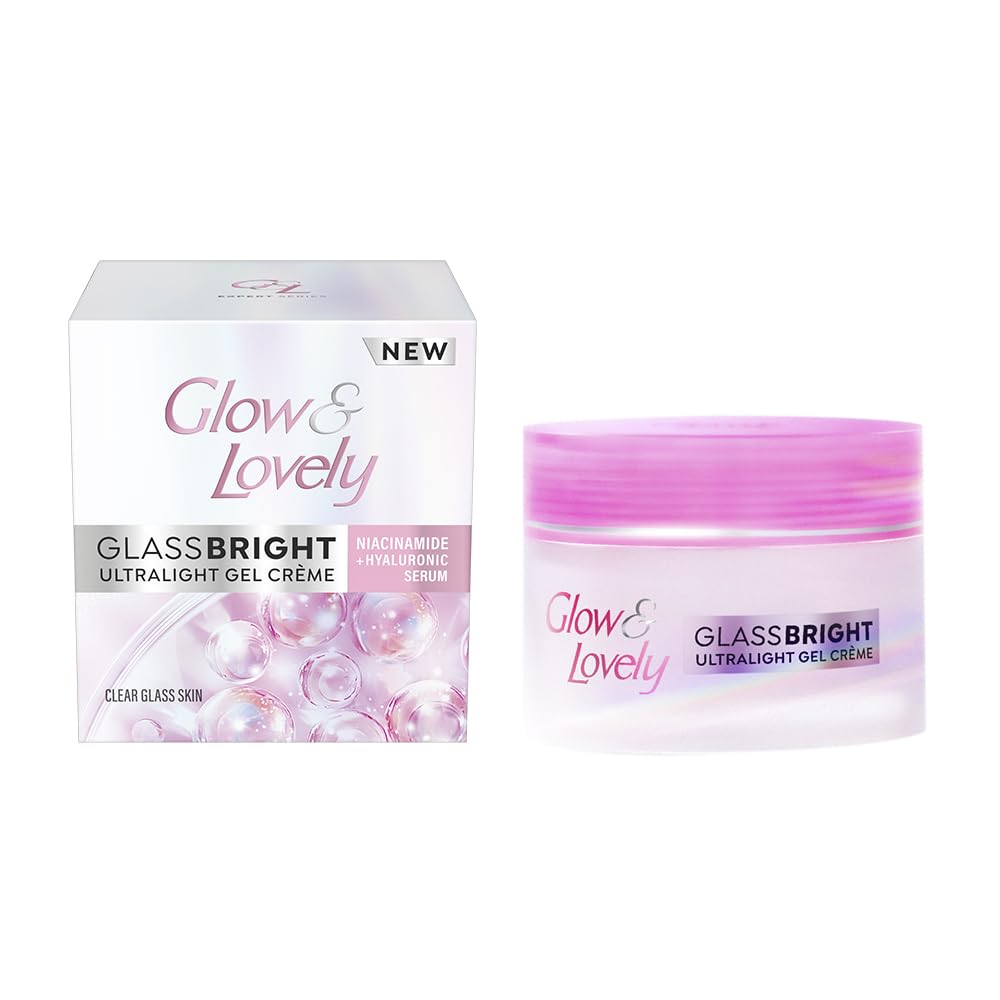 Glow and Lovely GlassBright Ultralight Gel Creme with Niacinamide, Hyaluronic serum