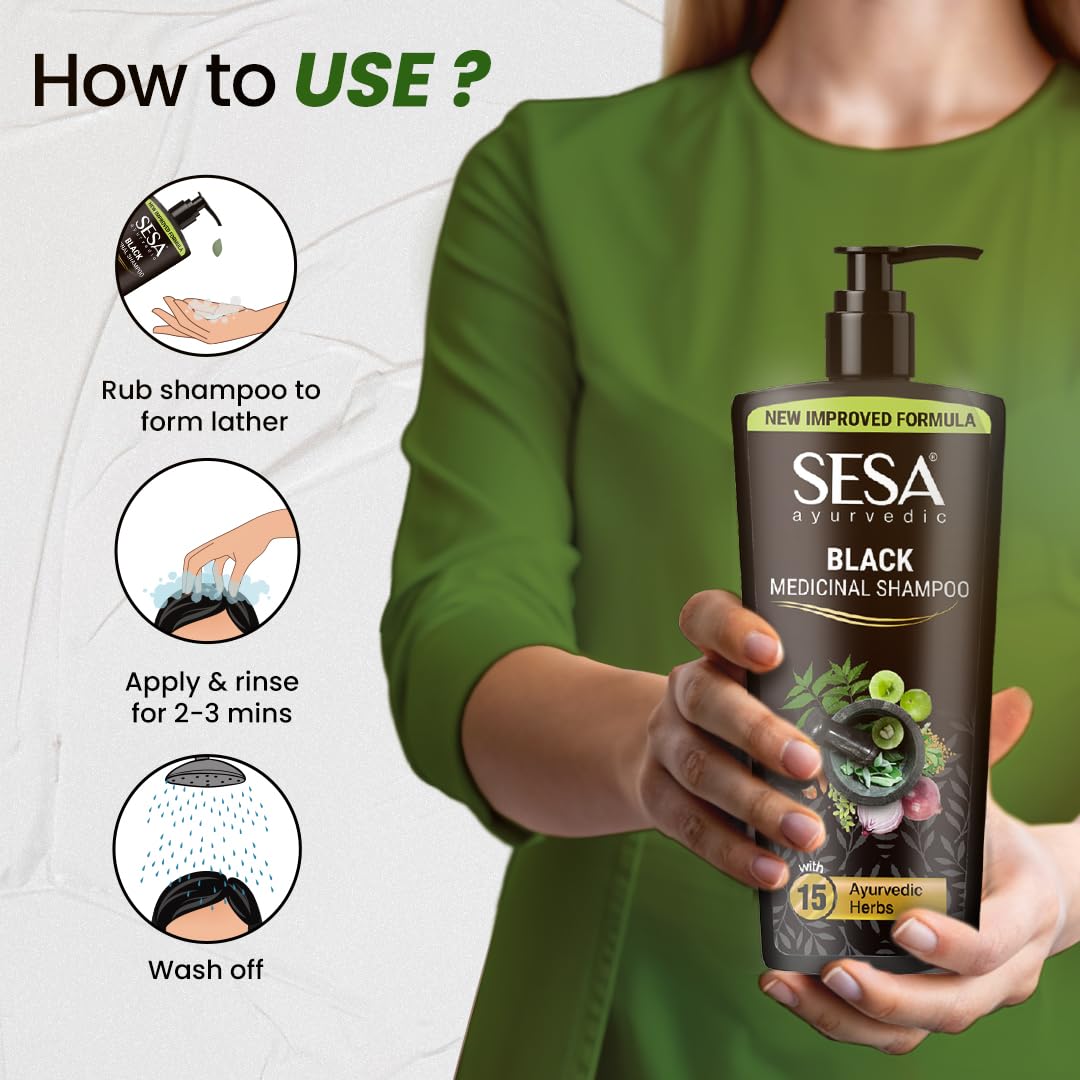 Sesa Ayurvedic Medicinal Shampoo For Hairfall Control & Anti Dandruff - 500 ml