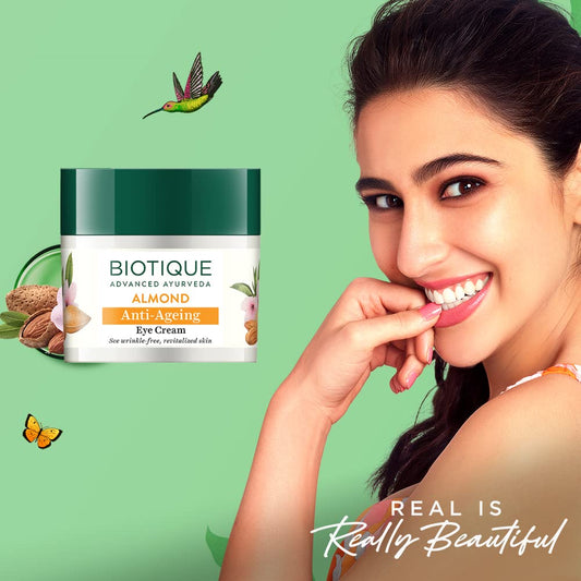 Biotique Advanced Ayurveda Bio Almond Soothing & Nourishing Eye cream - 15 gm