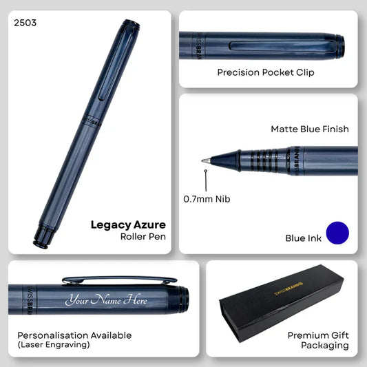 Legacy Azure Matte Blue Metal Rollerball Pen