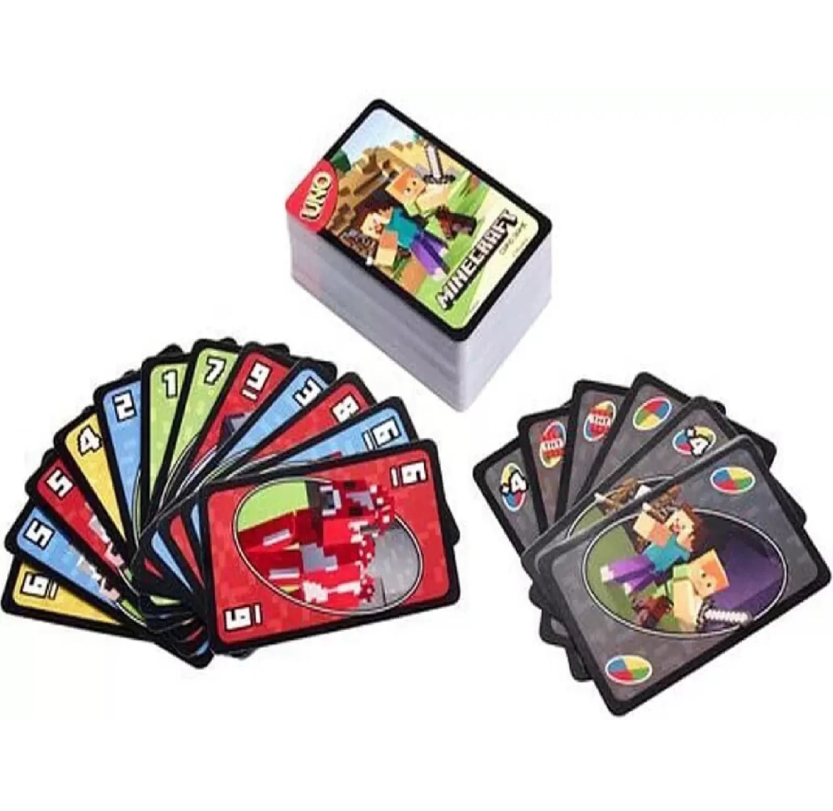 UNO Minecraft with UNO Doraemone Card Game Combo | Family & Friends Game