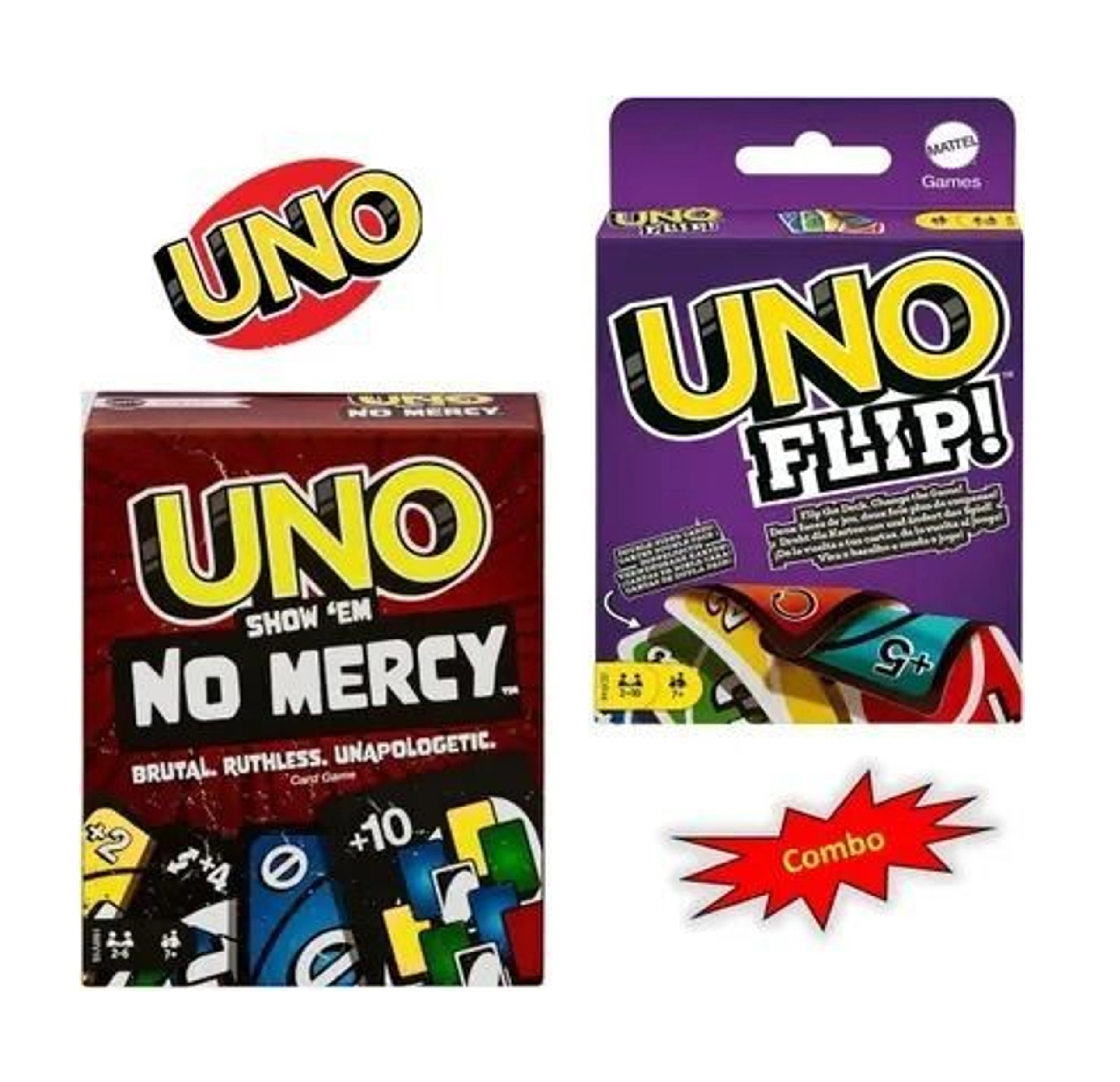 UNO No Mercy & UNO Flip Card Game Combo | Family, Friends and Travel