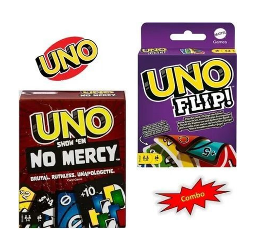 UNO No Mercy & UNO Flip Card Game Combo | Family, Friends and Travel