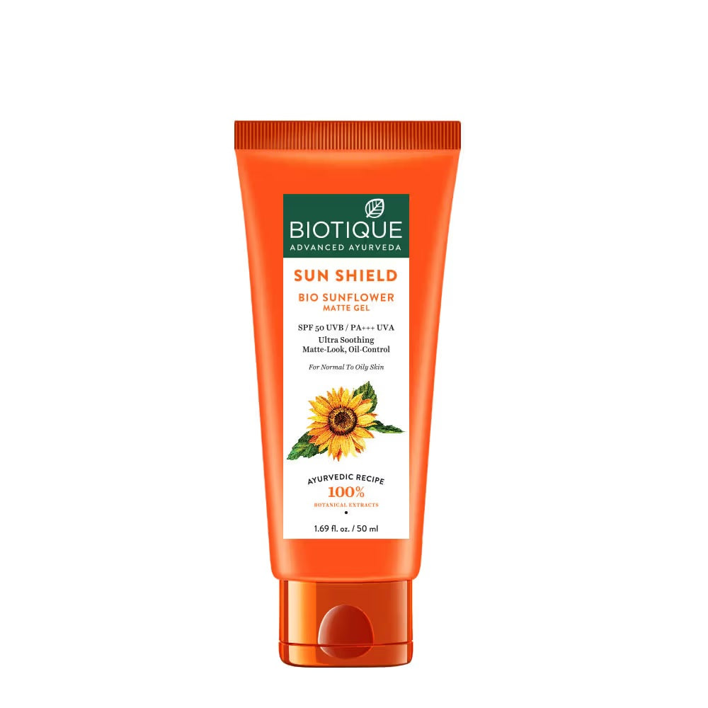 Biotique Advanced Ayurveda Sun Shield Sunflower Matte Gel - 50 ml | Sunscreen