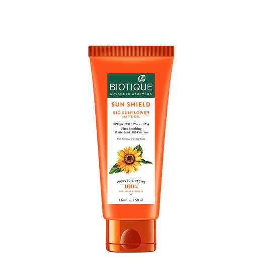 Biotique Advanced Ayurveda Sun Shield Sunflower Matte Gel - 50 ml | Sunscreen