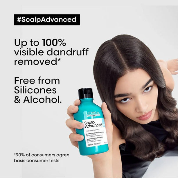 LOreal Professionnel Scalp Advanced Anti-Dandruff Dermo-Clarifier Shampoo + Metal Dx Hair Mask - combo 300ml + 250ml