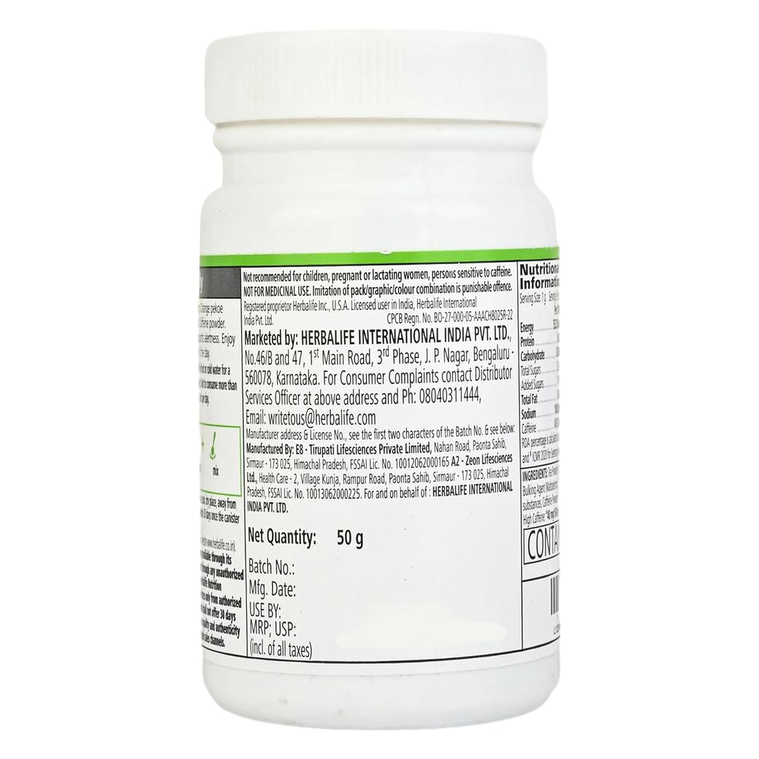 Herbalife Afresh Energy Drink Mix - 50 gm - Cinnamon