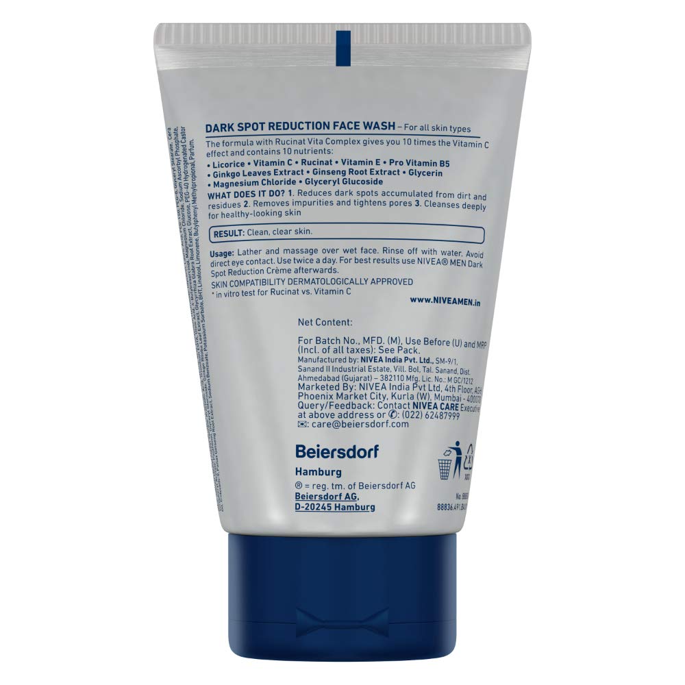 Nivea Dark Spot Reduction Men Face Wash - 50 gm