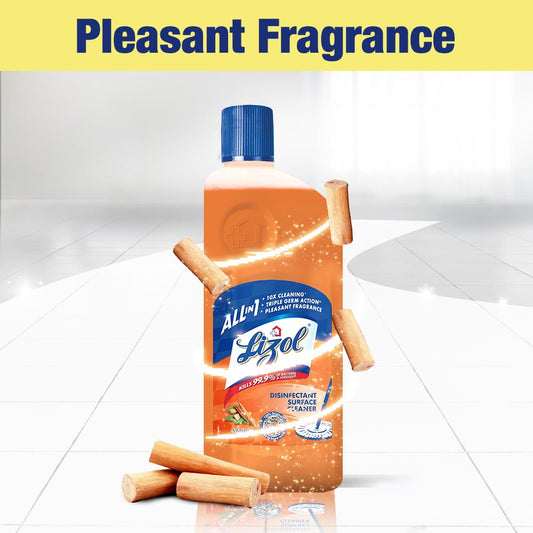 Lizol Disinfectant Surface & Floor Cleaner Liquid, Sandal - 500 ml | Kills 99.9% Germs