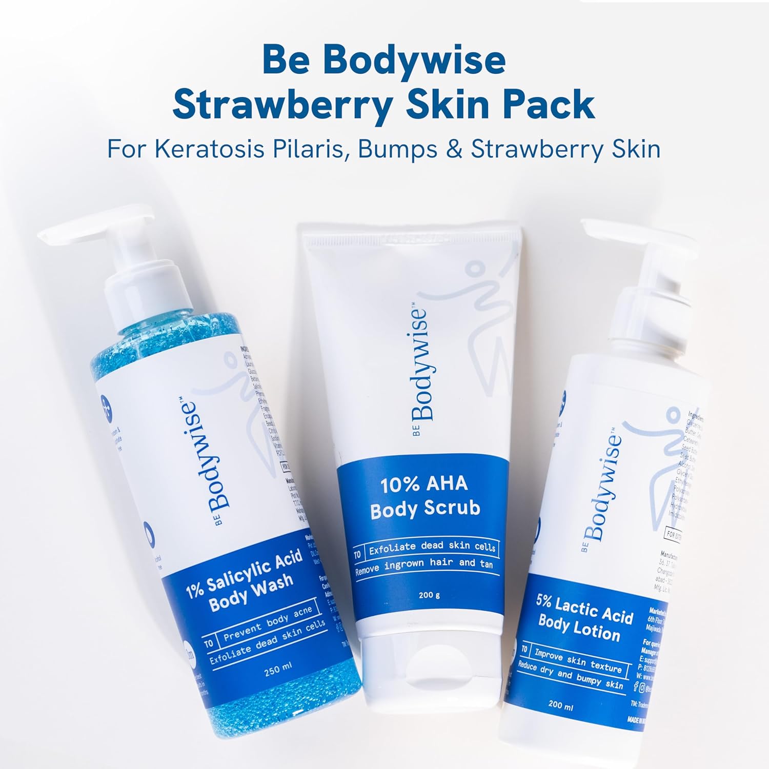 BeBodywise Strawberry Skin Pack Kit - combo 200ml + 250ml + 200ml