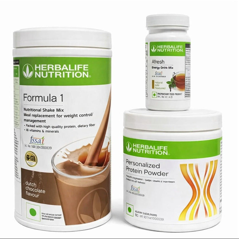 Herblife Nutrition Shake Mix Dutch Chocolate Flavour 500g With Protine Powder 200g And Tulshi Afresh 50g