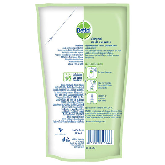 Dettol Original Handwash Liquid Soap Refill, 175ml