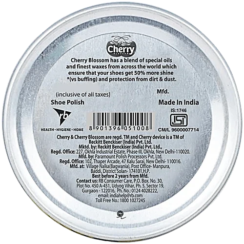 Cherry Blossom Black Wax Shoe Polish, 15 g