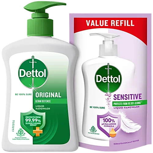Dettol Original Liquid Handwash, 200 ml (Get Liquid Handwash 175 ml Refill Pack Free)