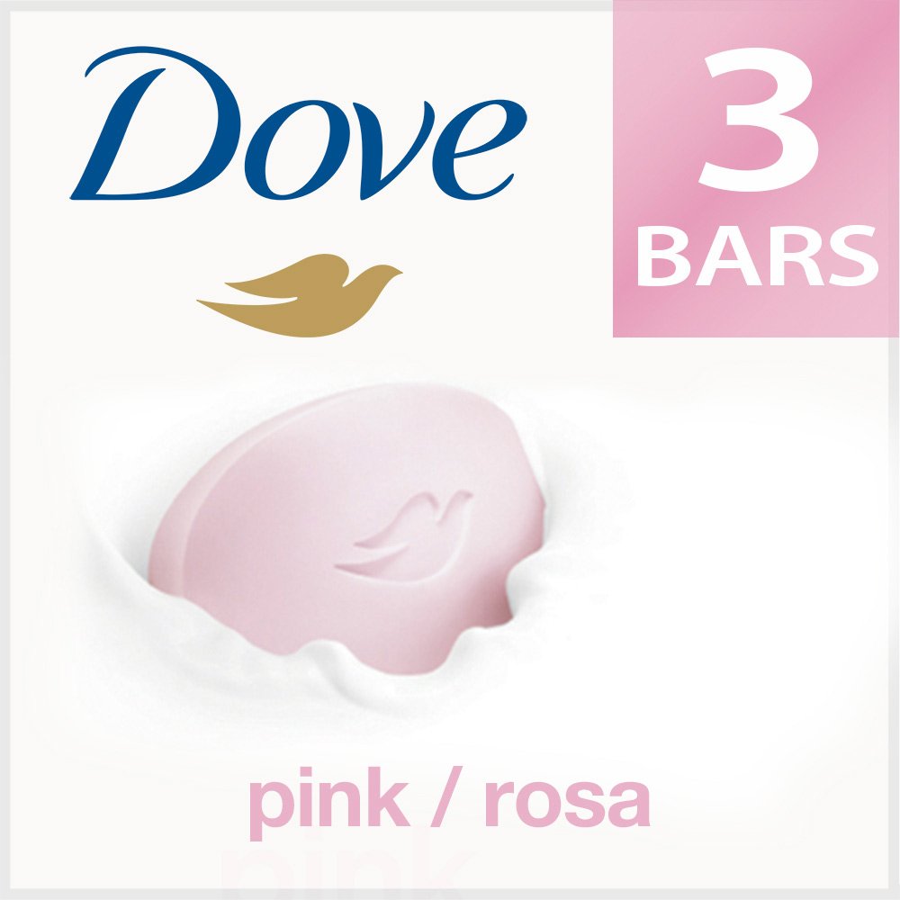 Dove Pink Rosa Beauty Bathing Bar - Pack of 3 - 100 gm