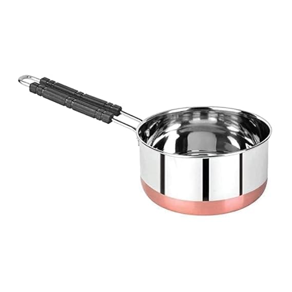 Copper Bottom Stainless Steel Flat Base Sauce Pan, Milk Pan