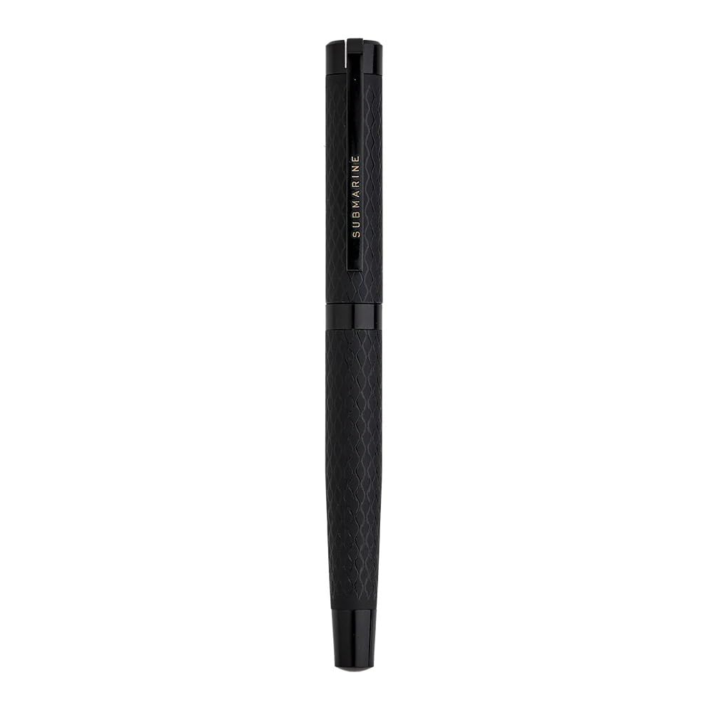 Submarine 1071 Jade Solid Bold Roller Pen, Black Metal Body