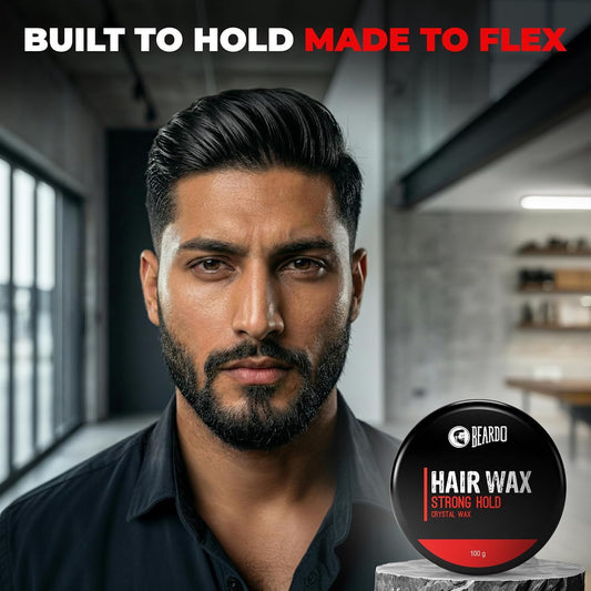 Beardo Stronghold Hair Wax| Glossy Finish | Shine | Strong Hold 100 gm