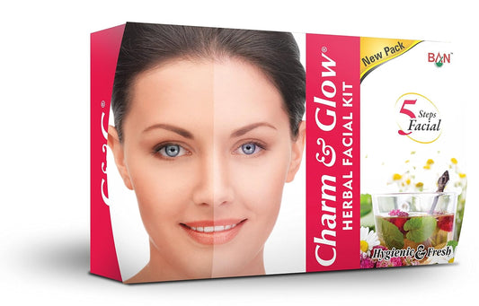 CHARM & GLOW Herbal 5 Step Facial Kit for Women & Men