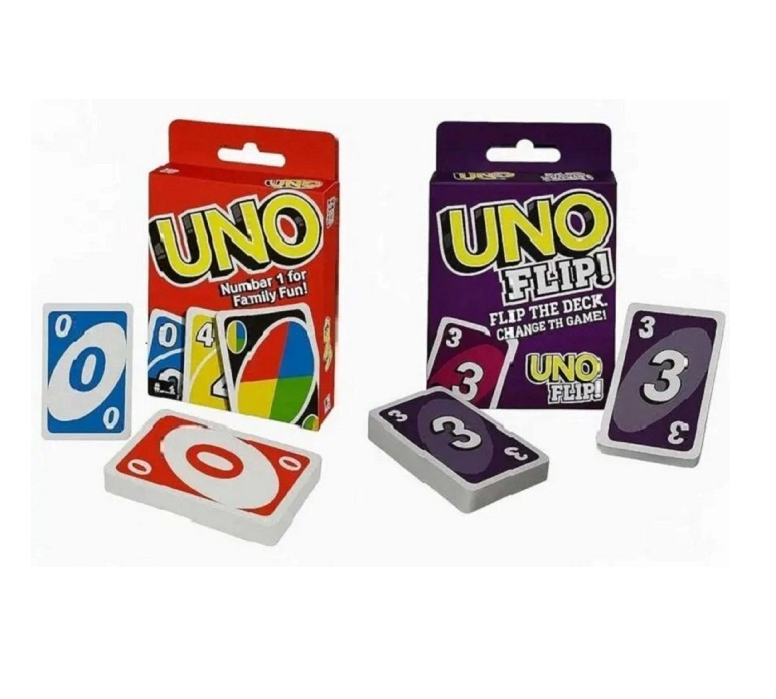 UNO Flip & UNO Red Card Game Combo (2 in 1) | Friends , Family and Travel