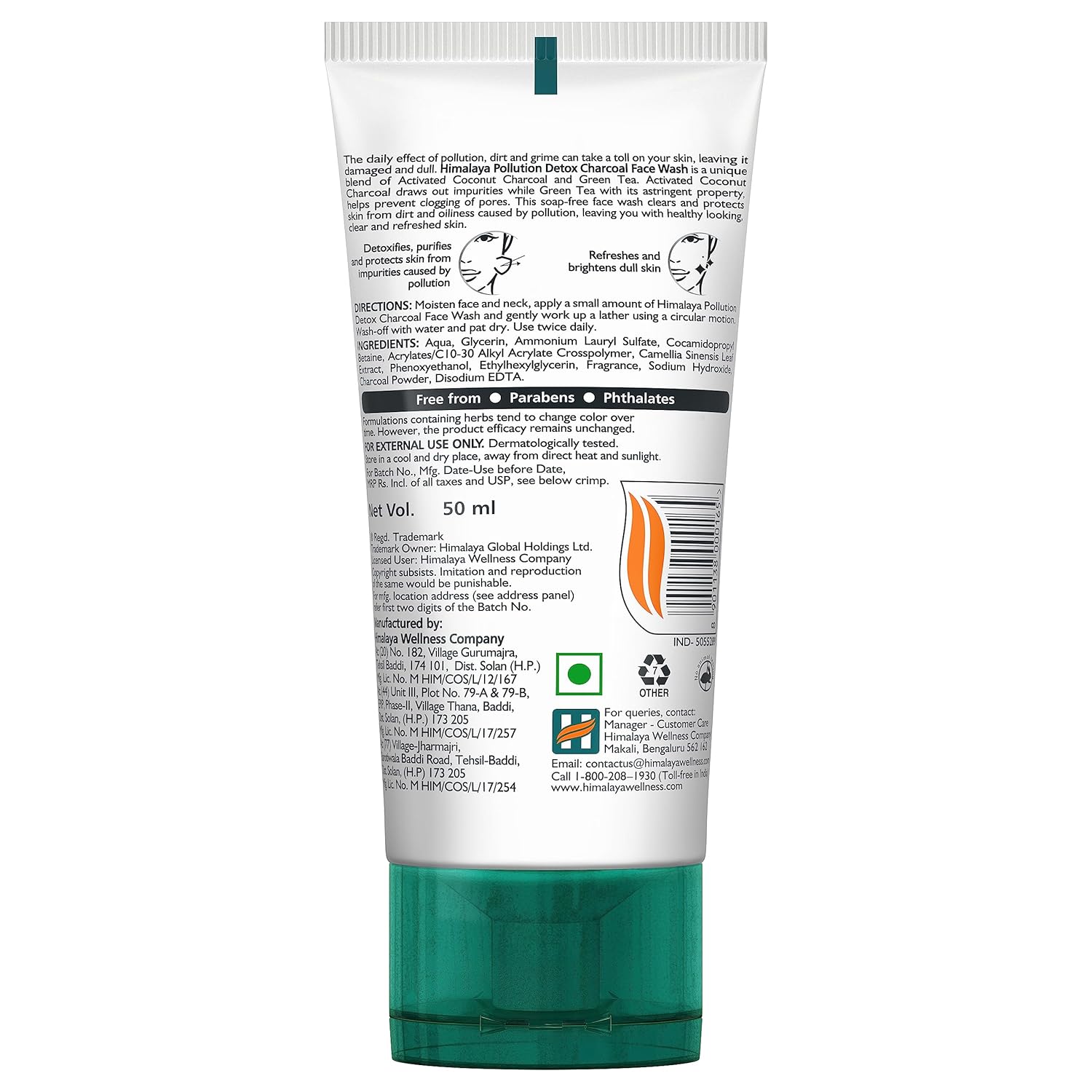 Himalaya Herbals Pollution Detox Charcoal Face Wash - 50 ml