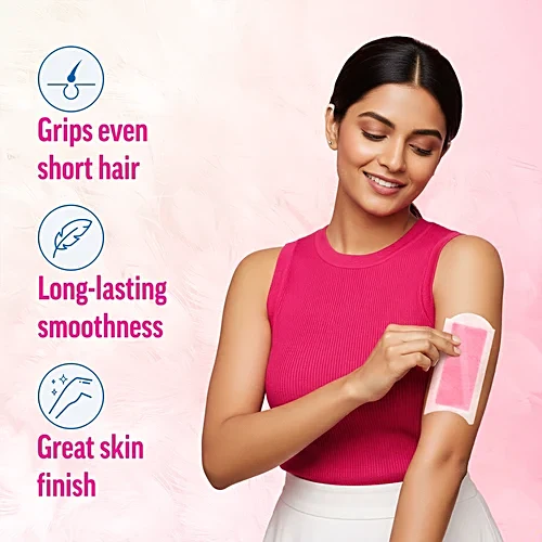 Veet Ready To Use Wax Strips For Normal Skin - Up To 28 days Of Smoothness, 8 pcs
