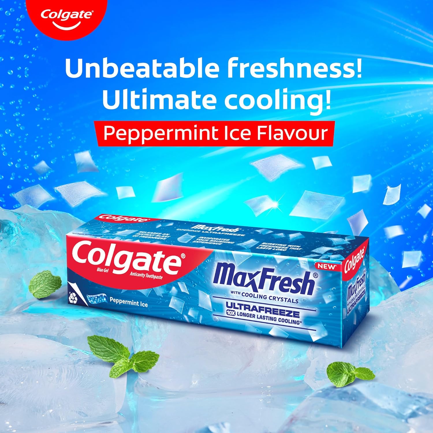 Colgate Maxfresh 80g Dental Hygiene Toothpaste Peppermint Ice (Blue Gel)