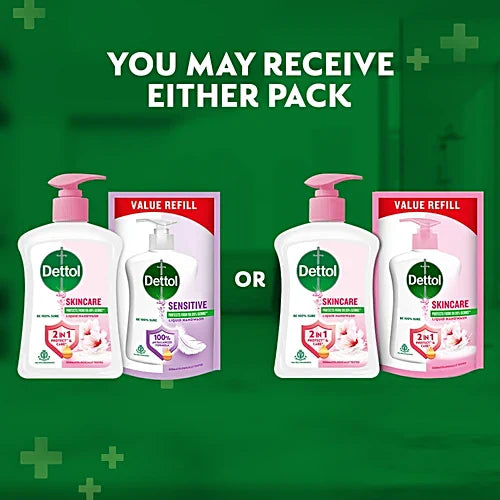 Dettol Skincare Liquid Handwash, 200 ml (Get Liquid Handwash, 175 ml Refill Pack Free)