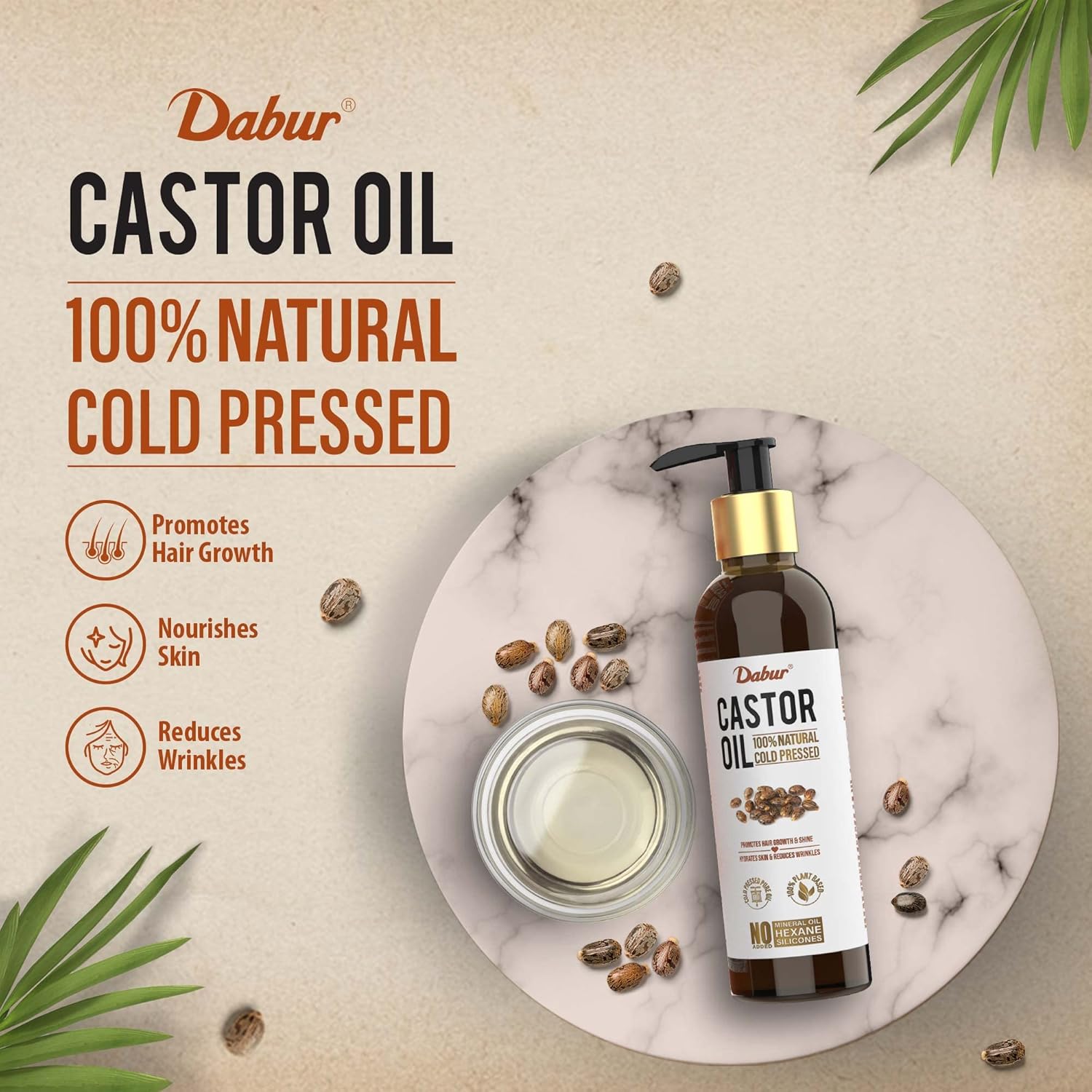 Dabur Castor Oil 100% Natural Cold Pressed - 200 ml