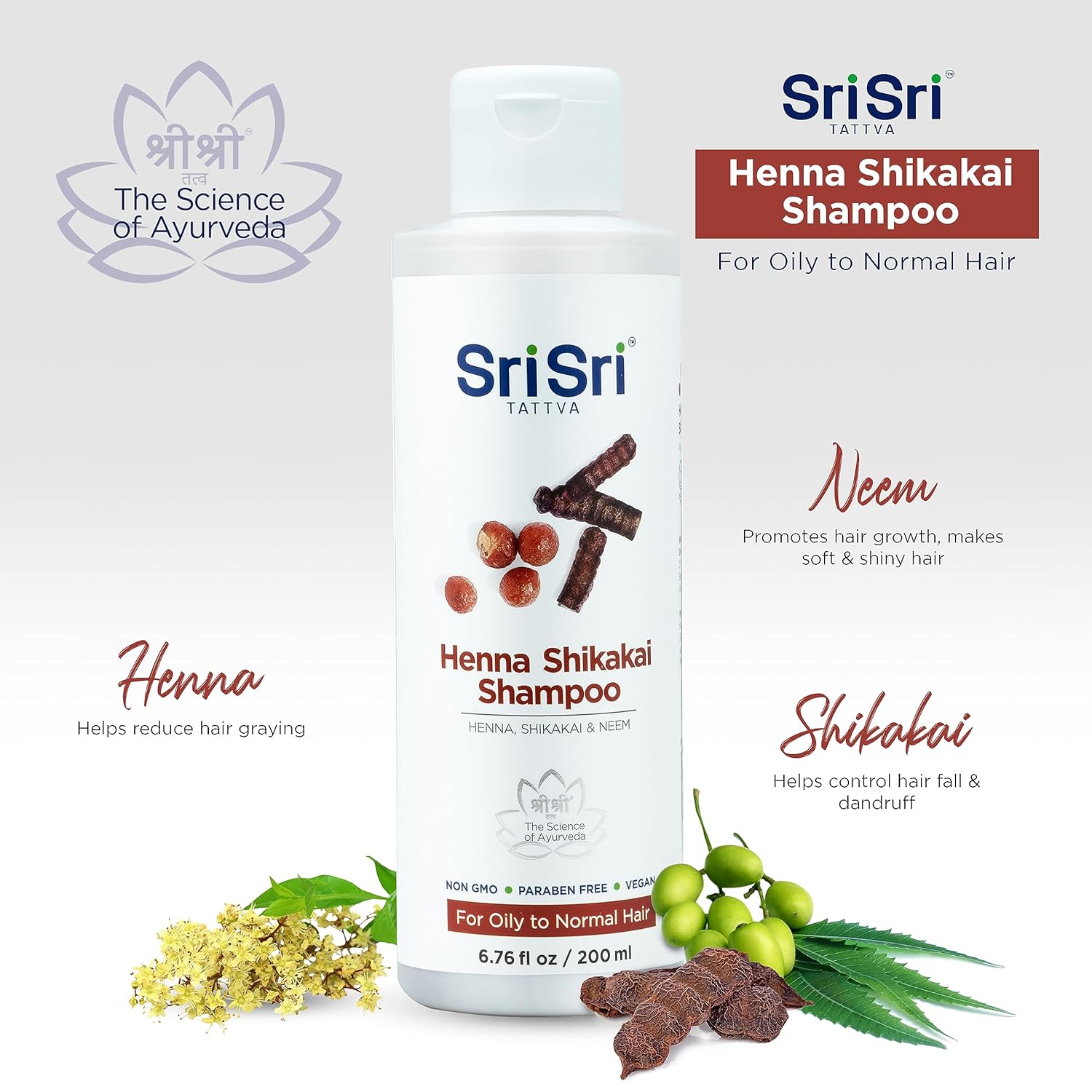 Sri Sri Tattva Henna Shikakai Shampoo - 200 ml