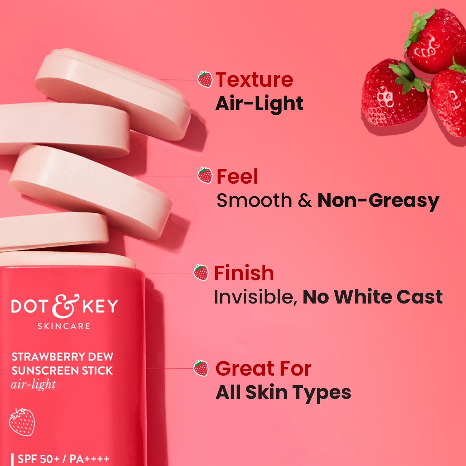 Dot & Key Strawberry Dew SPF 50 Sunscreen Stick - 20 gm