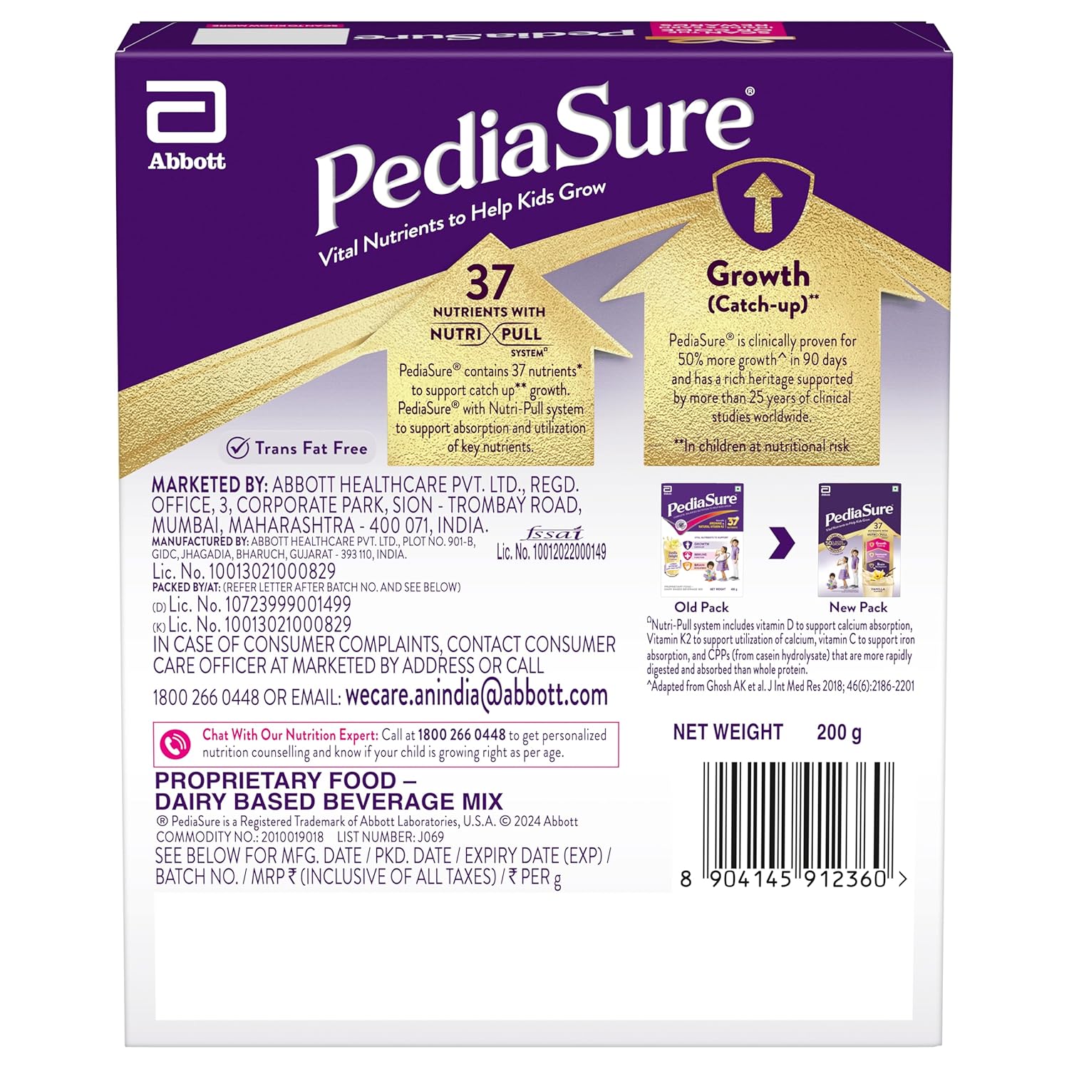 Pediasure Health & Nutrition Drink Powder Vanilla Refill 200gm