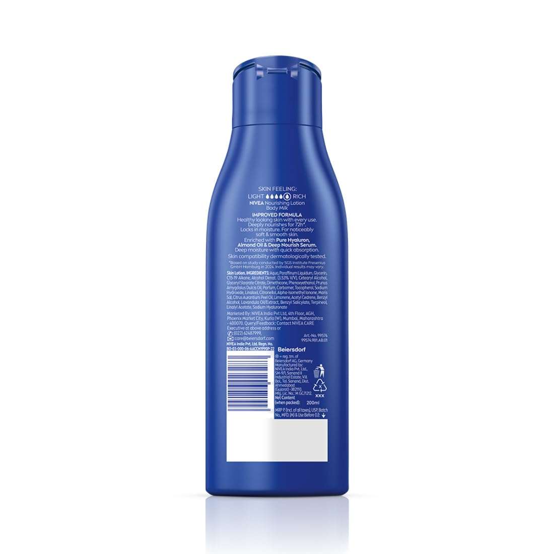 Nivea Nourishing Lotion Body Milk with Deep Moisture Serum for Very Dry Skin - 200 ml