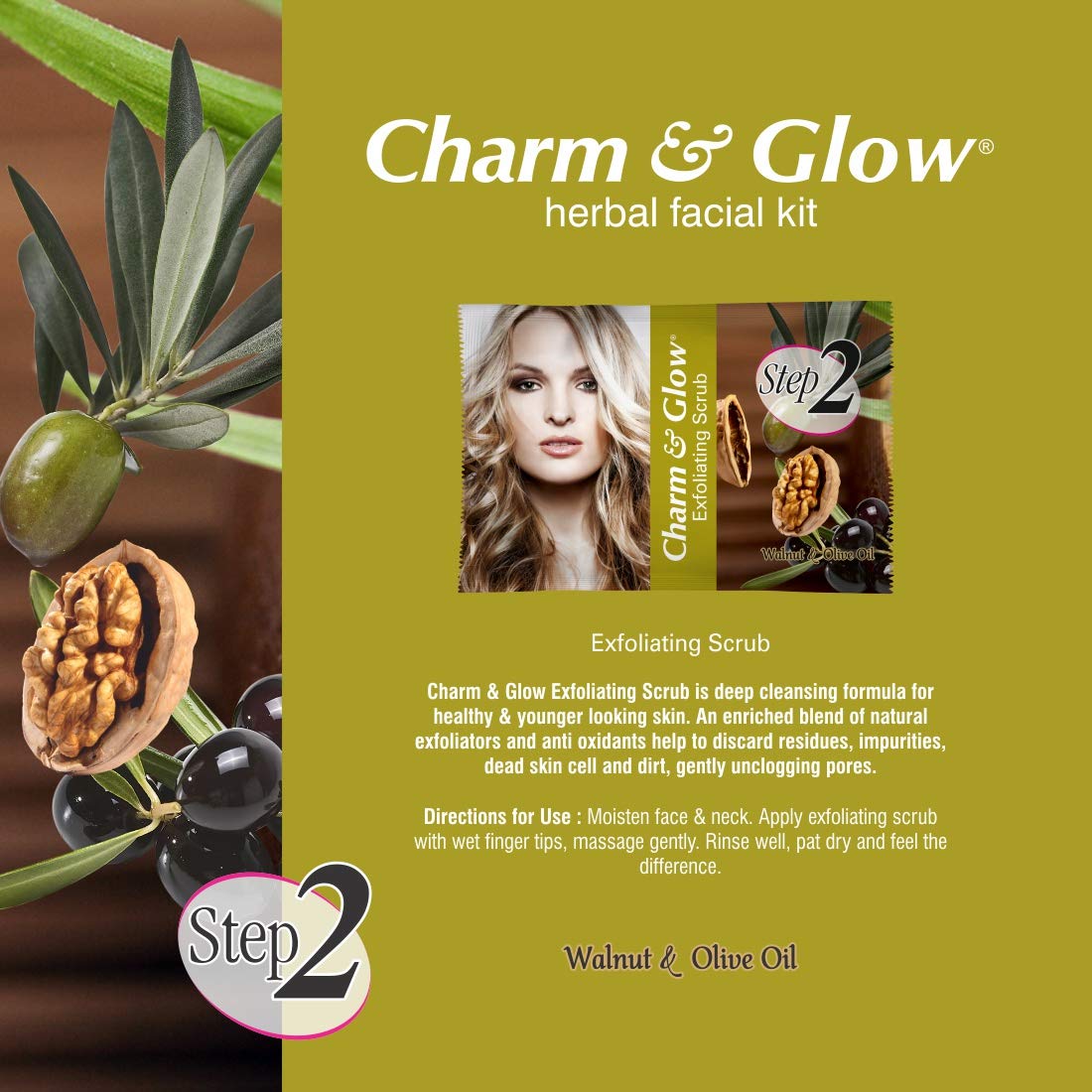 CHARM & GLOW Herbal 5 Step Facial Kit for Women & Men