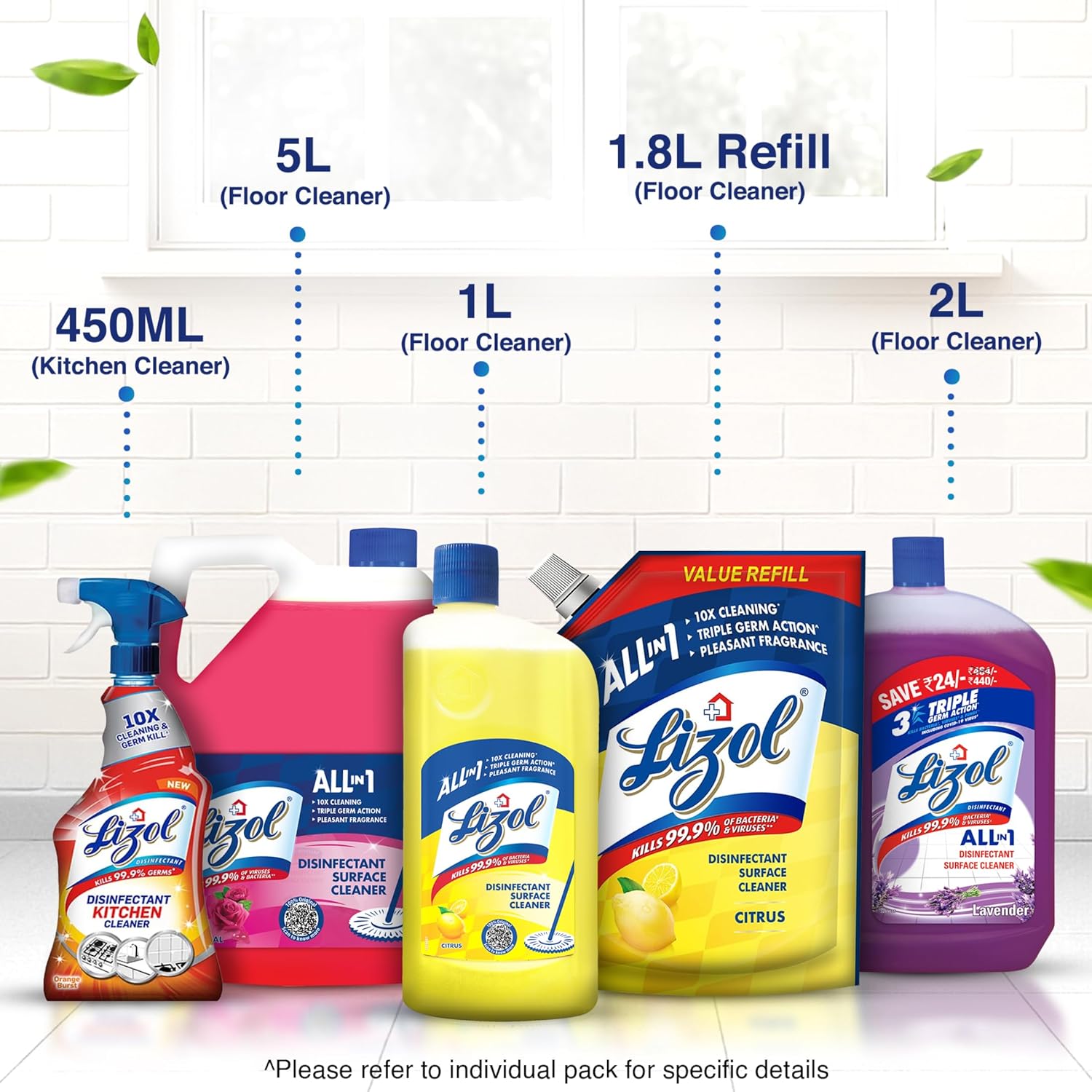 Lizol Disinfectant Surface & Floor Cleaner Liquid, Pine - 2 Litre