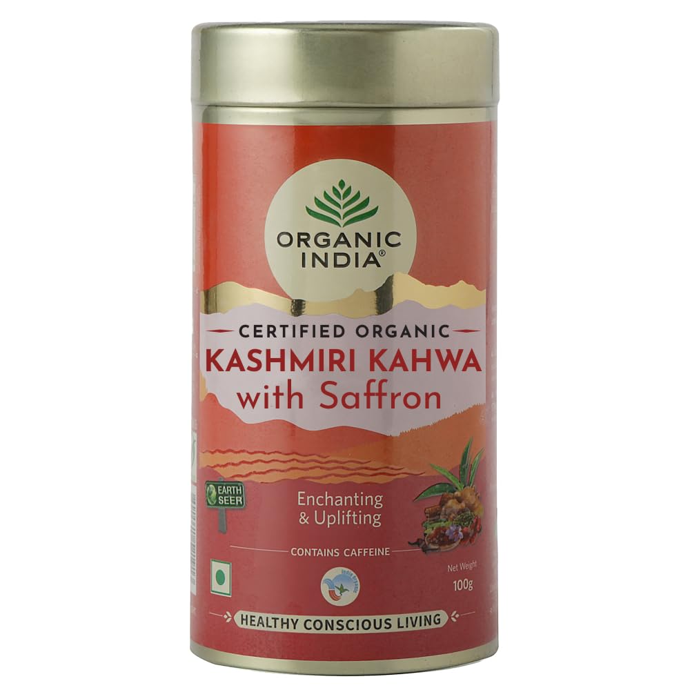 Organic India Kashmiri Kahwa with Saffron - 100 gm Tin