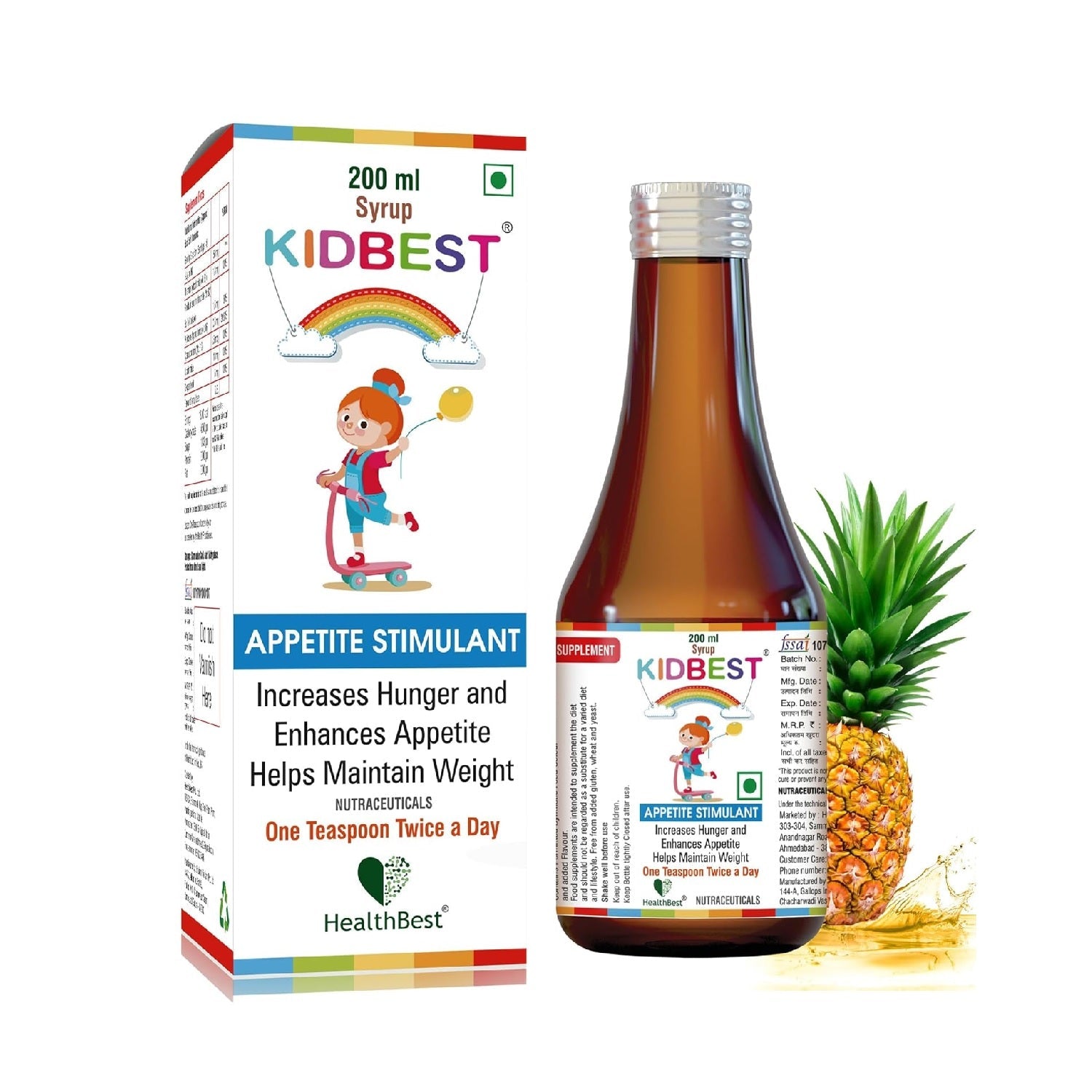 HealthBest Kidbest Appetite Stimulant Syrup for Kids - 200 ml