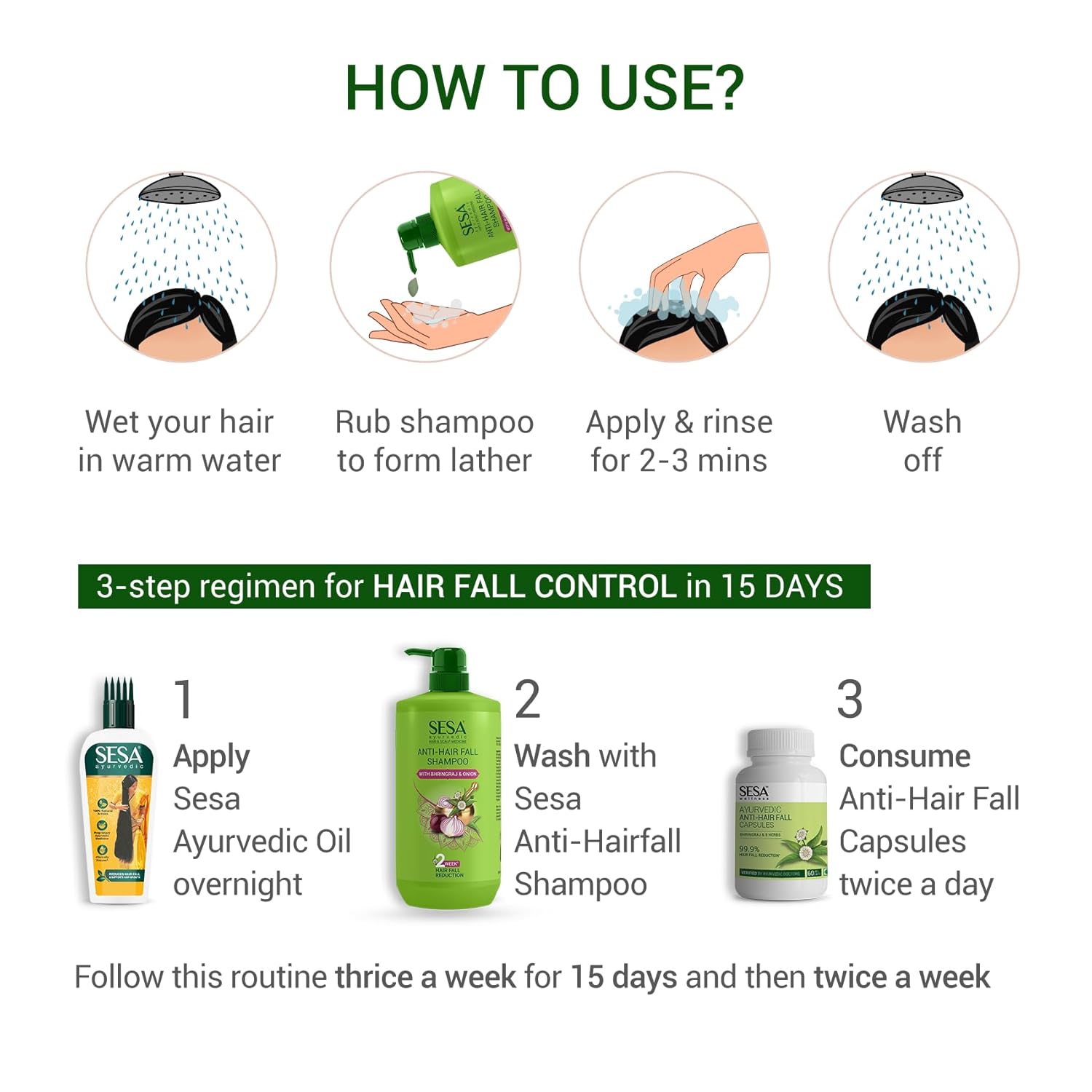 SESA Ayurvedic Anti Hairfall Shampoo  | 1 L