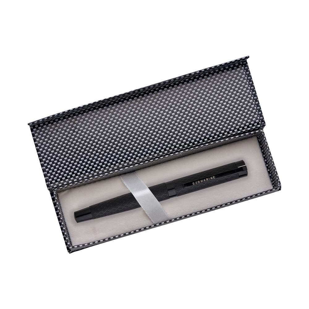 Submarine 1071 Jade Solid Bold Roller Pen, Black Metal Body