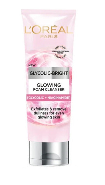 LOreal Paris Glycolic Acid Glowing And Protecting CSMS (Cleanser, Serum, Moisturizer, Sunscreen) Regime Kit - kit