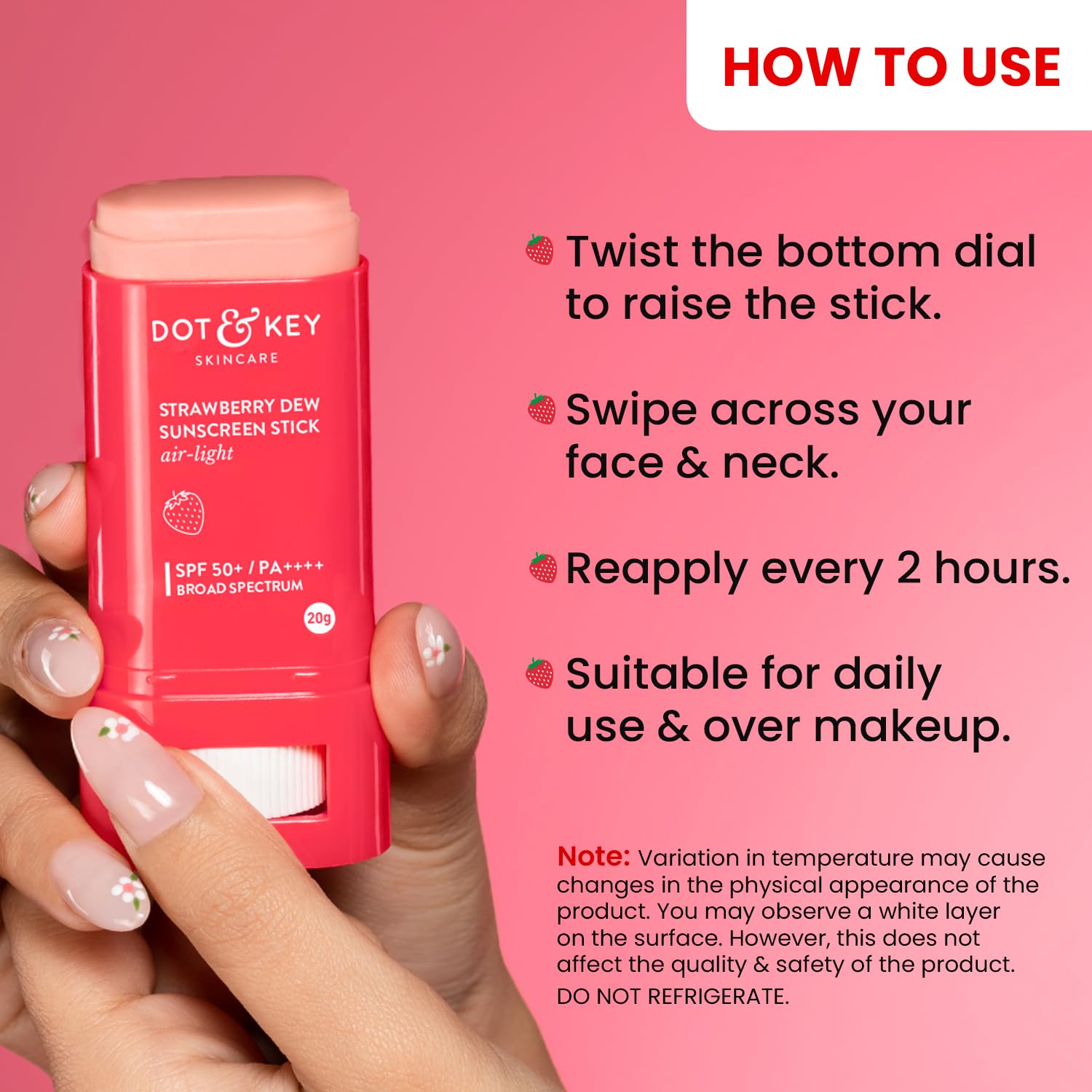 Dot & Key Strawberry Dew SPF 50 Sunscreen Stick - 20 gm